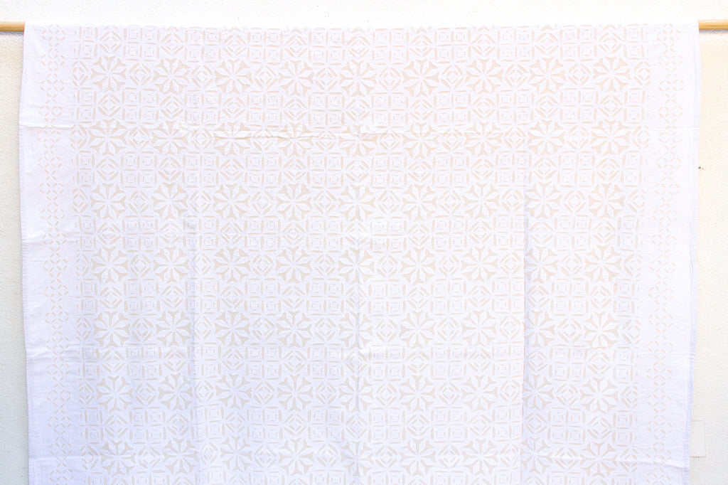 Dahhia Radiance White Cotton Bedcover