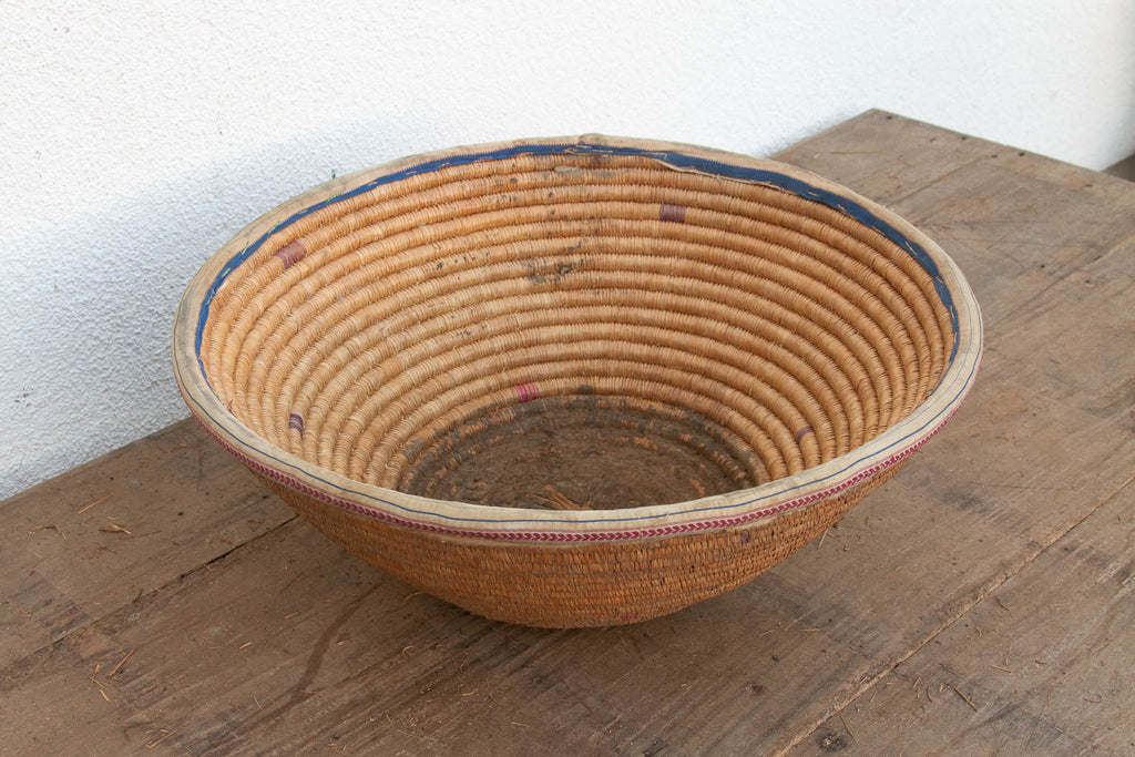 Mid 20th Century Finely Coiled Harvest Basket (Trade)