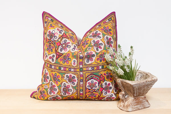 Dhani Rajasthani Embroidered Decorative Pillow