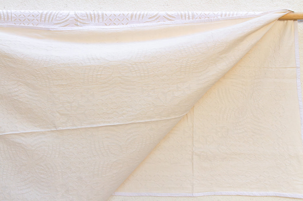 Morning Glory Handmade White Applique Bedcover