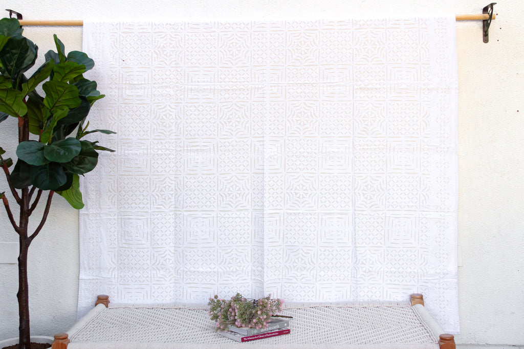 Gardenia Grace Handmade Floral Applique Bedcover