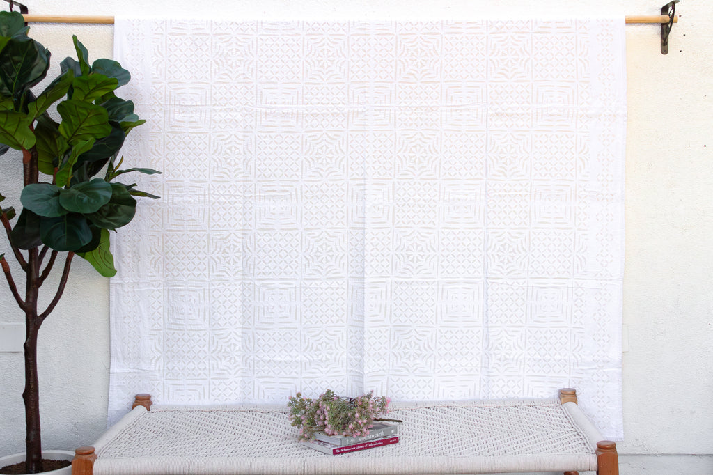 Gardenia Grace Handmade Floral Applique Bedcover