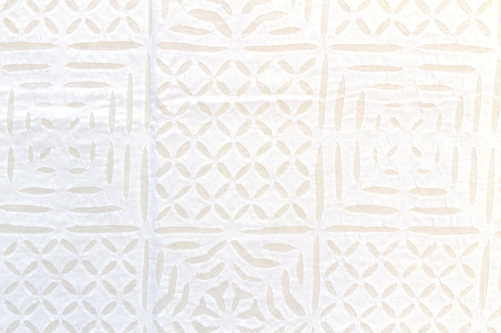 Gardenia Grace Handmade Floral Applique Bedcover