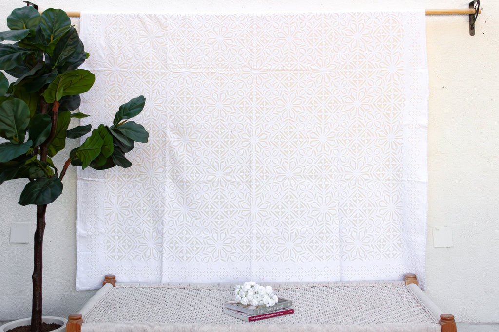 Magnolia Bloom Handmade Cotton Bedspread