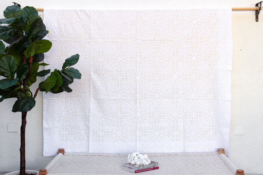 Magnolia Bloom Handmade Cotton Bedspread