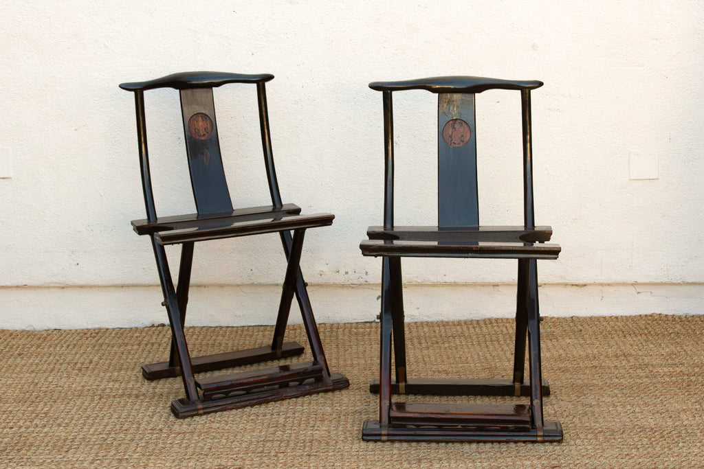 Pair of Antique Folding Campaign Chair