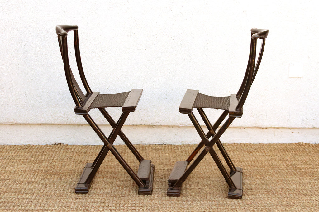 Pair of Antique Folding Campaign Chair