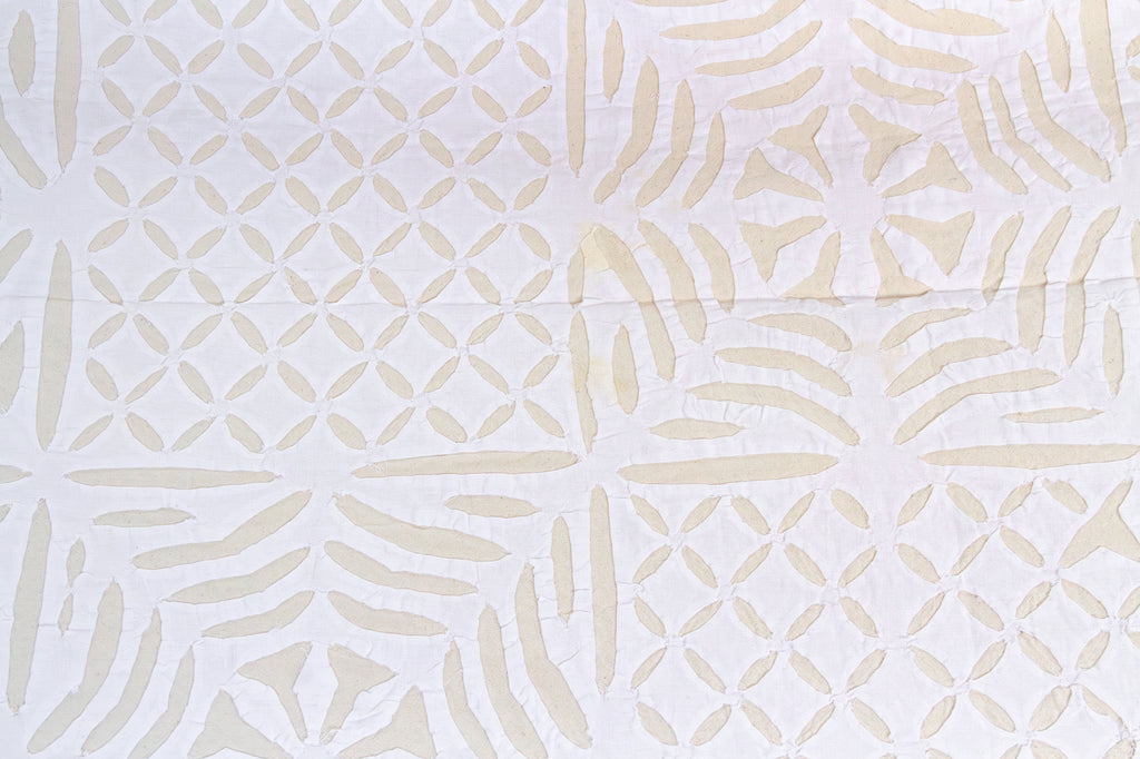 Hibiscus Star White Applique Cotton Bedspread