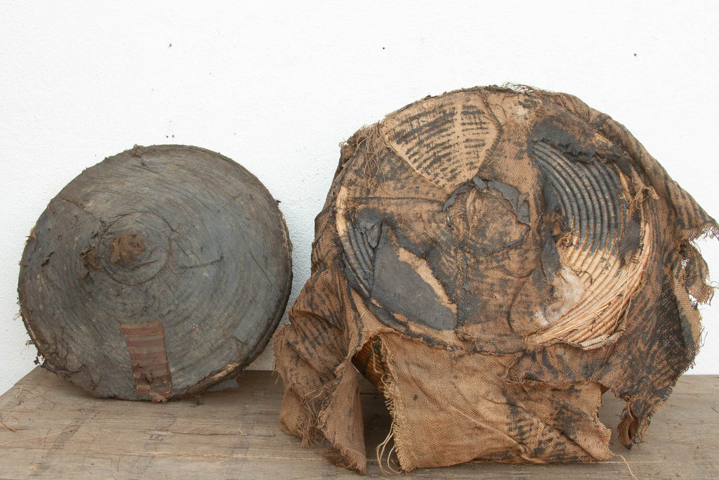 Museum-Scale Antique Tribal Drum Storage Basket (Trade)