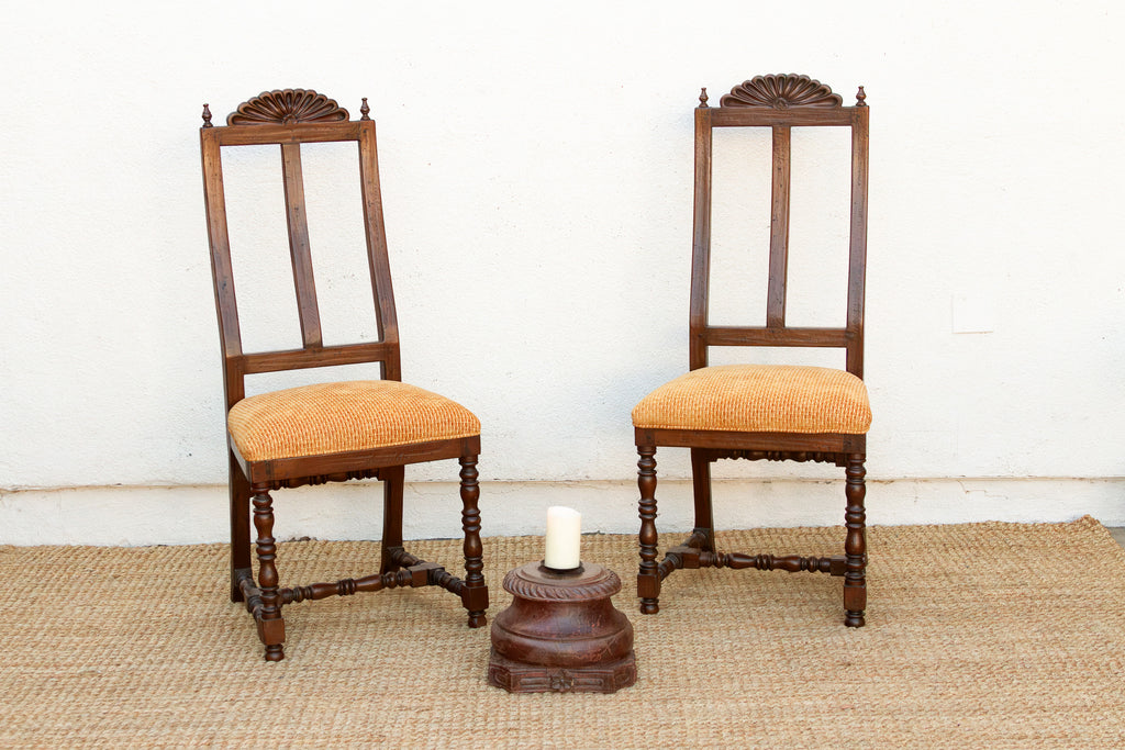 Pair of Spanish Colonial Carved Chairs