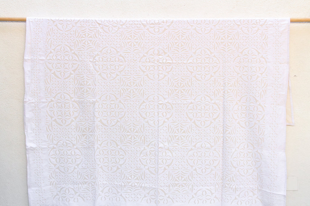 Peony Circle Cotton Applique Bedcover