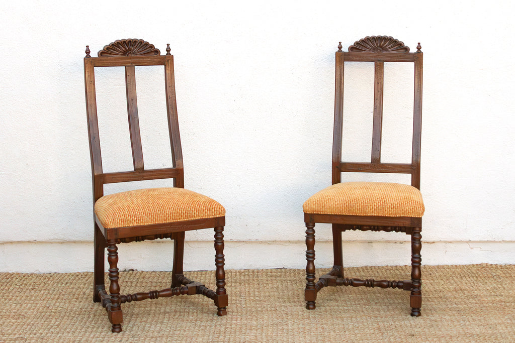 Pair of Spanish Colonial Carved Chairs