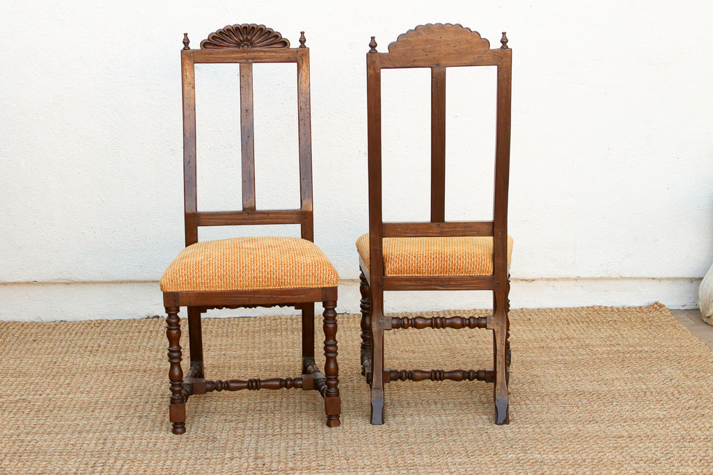 Pair of Spanish Colonial Carved Chairs