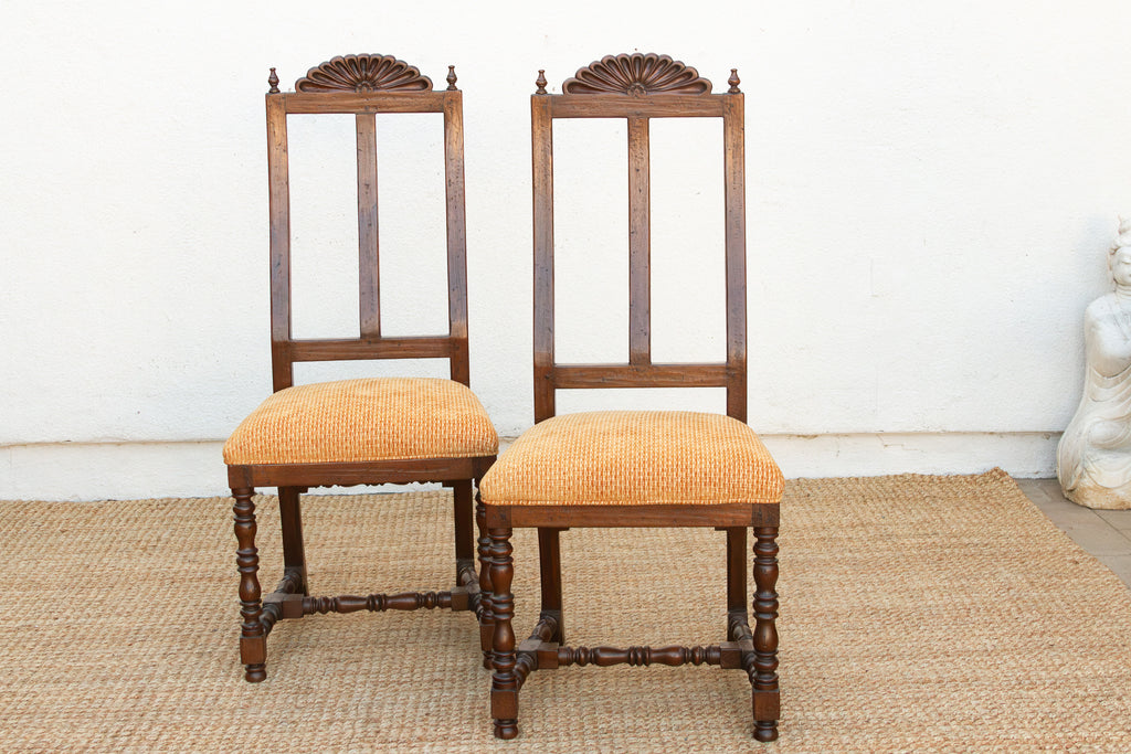 Pair of Spanish Colonial Carved Chairs