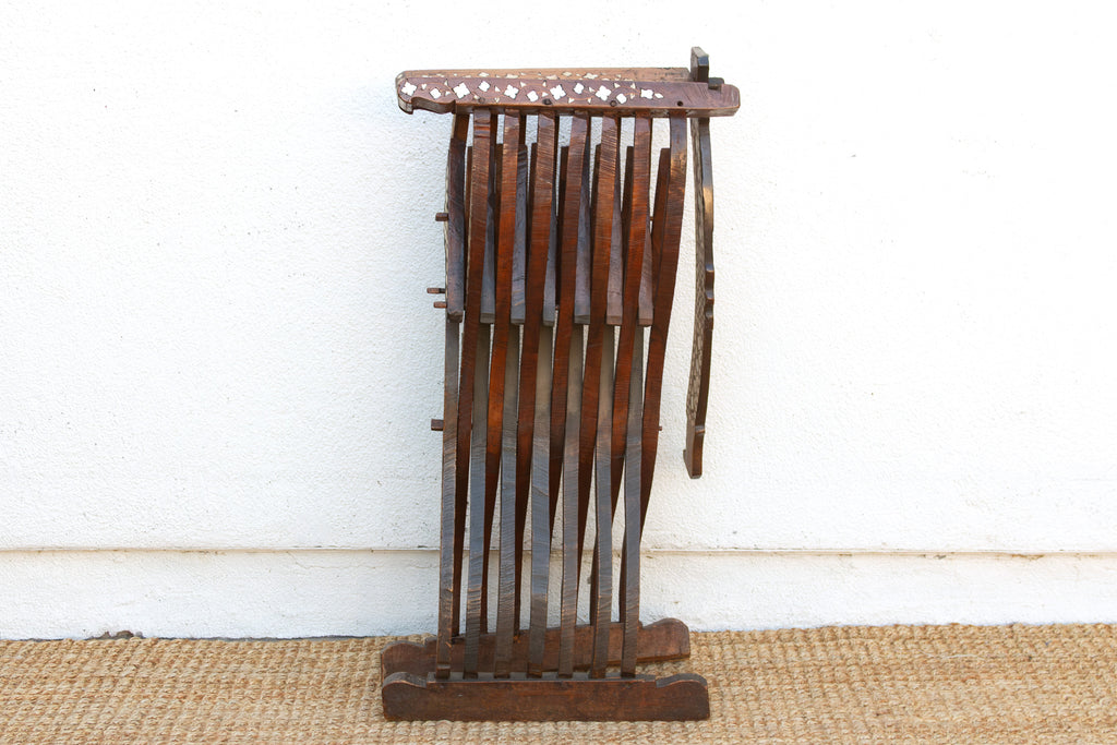 Rare Antique Mother of Pearl Inlay Savonarola Chair