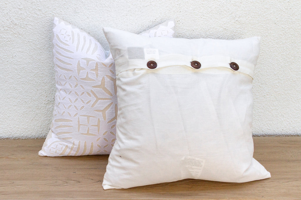 Jaisalmer Star, Pair of White Appliqué  Pillow Covers (Trade)