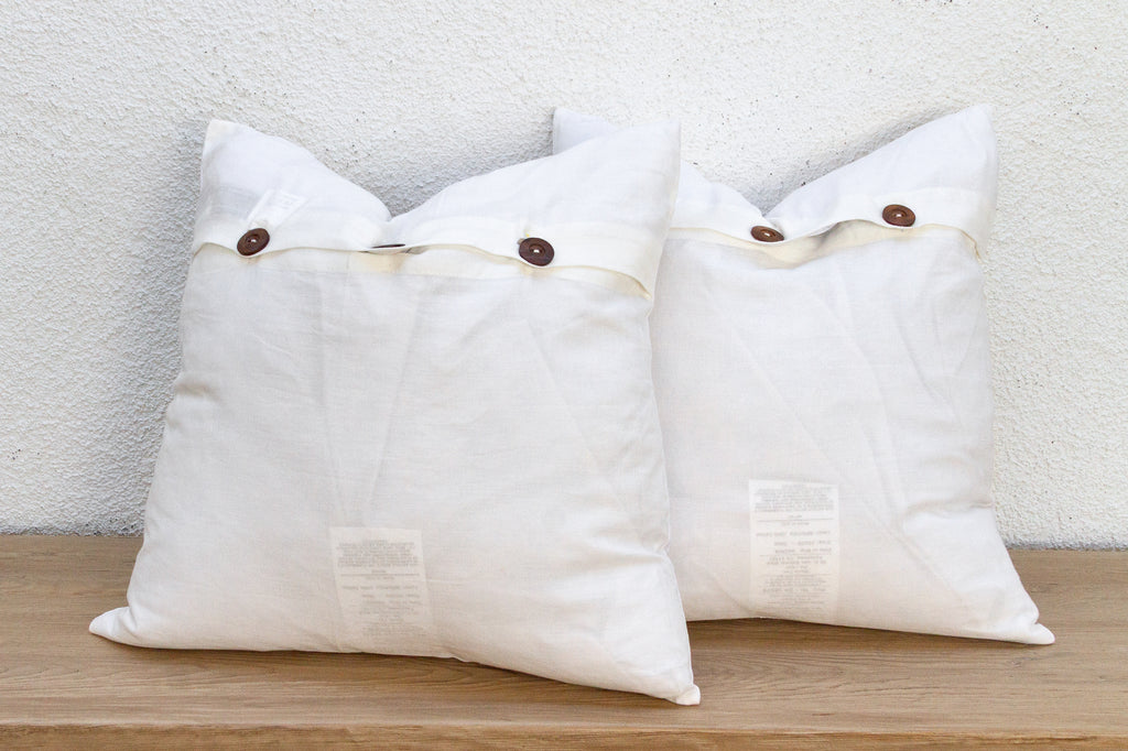 Moonlight, Pair of White Appliqué  Pillow Covers