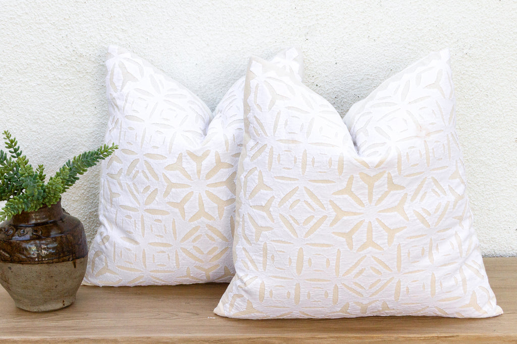 Mandala, Pair of Appliqué  Pillow Covers (Trade)