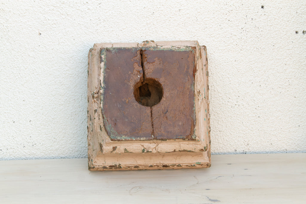 Antique Painted Pastel White Column Base