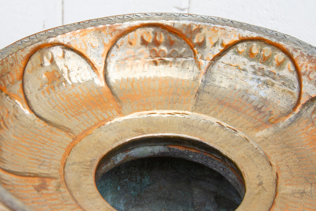 19th Century Silvering Copper Water Bowl