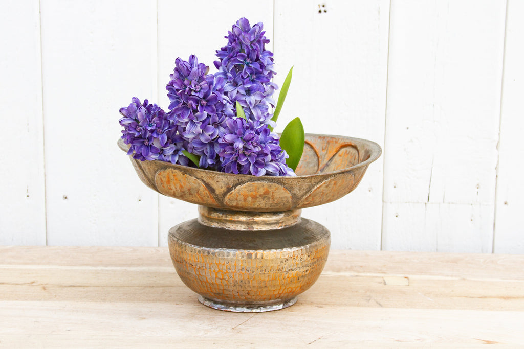 19th Century Silvering Copper Water Bowl