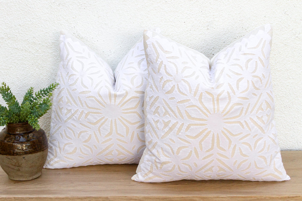 Solar Compass, Pair of Appliqué  Pillow Covers