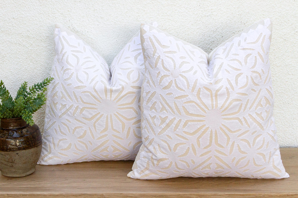 Solar Compass, Pair of Appliqué  Pillow Covers