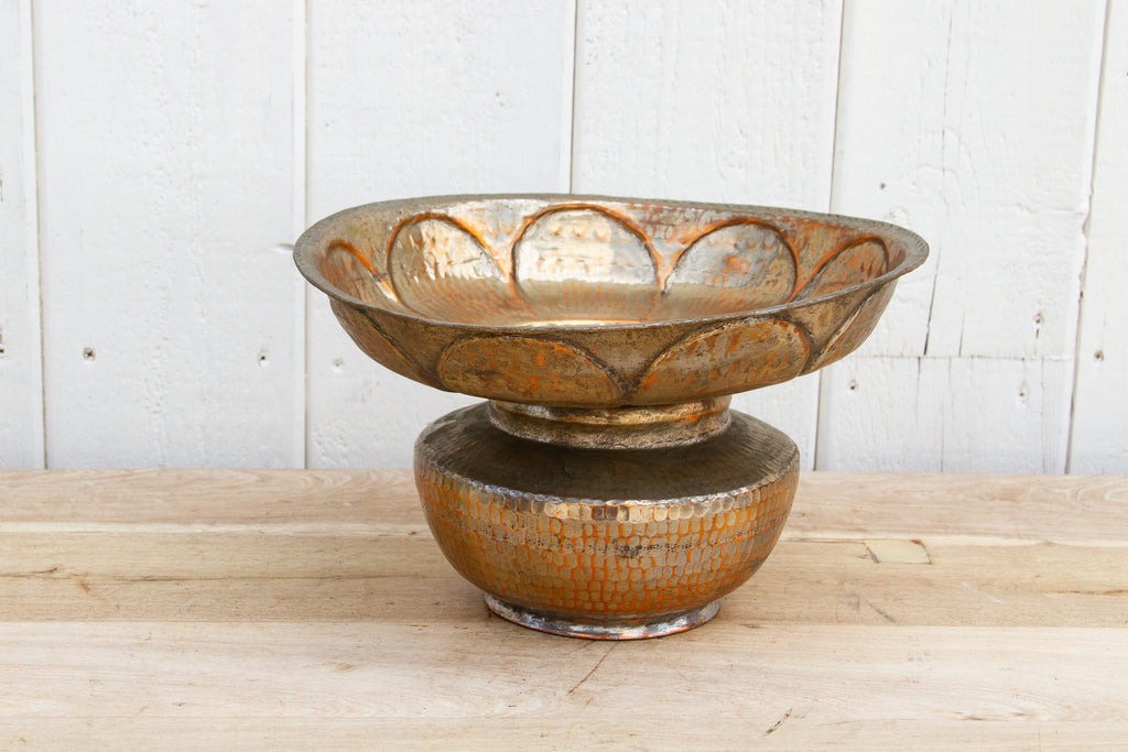 19th Century Silvering Copper Water Bowl
