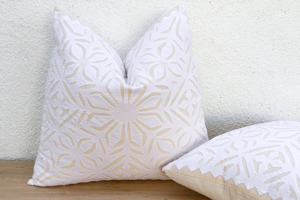 Solar Compass, Pair of Appliqué  Pillow Covers