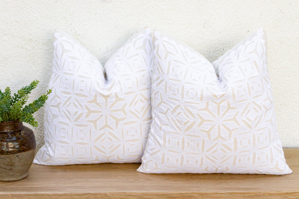 Silent Crescent, Pair of Appliqué  Pillow Covers (Trade)