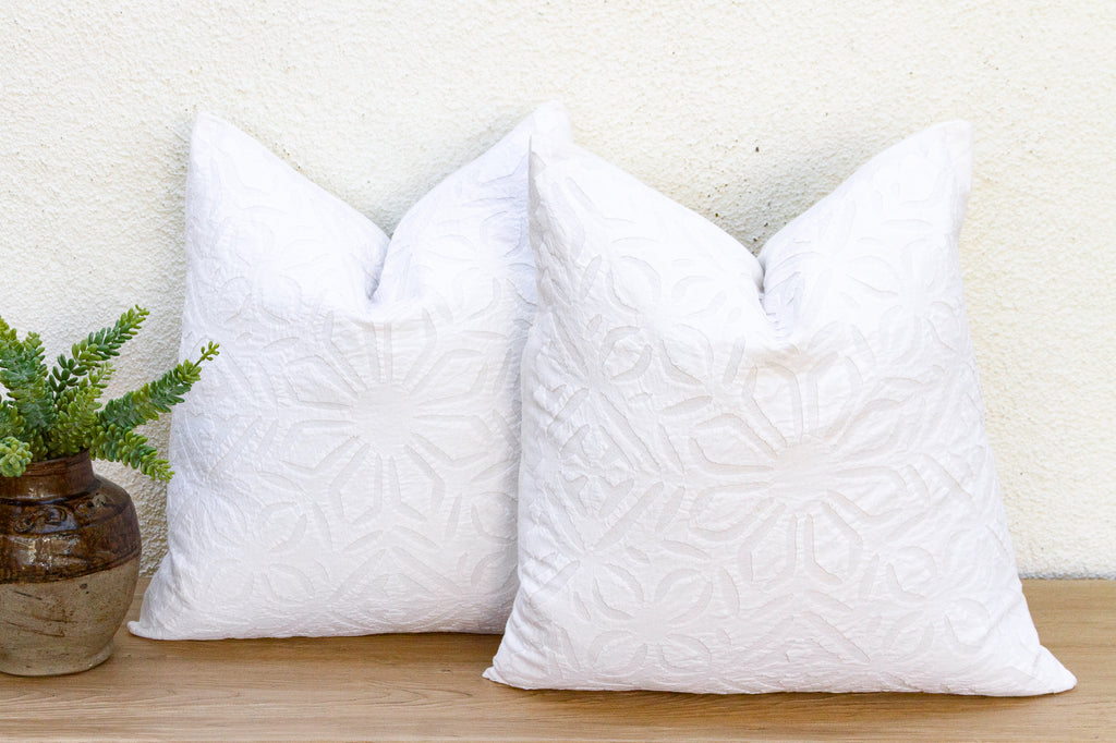 Diamond Weave, Pair of Appliqué Pillow Covers