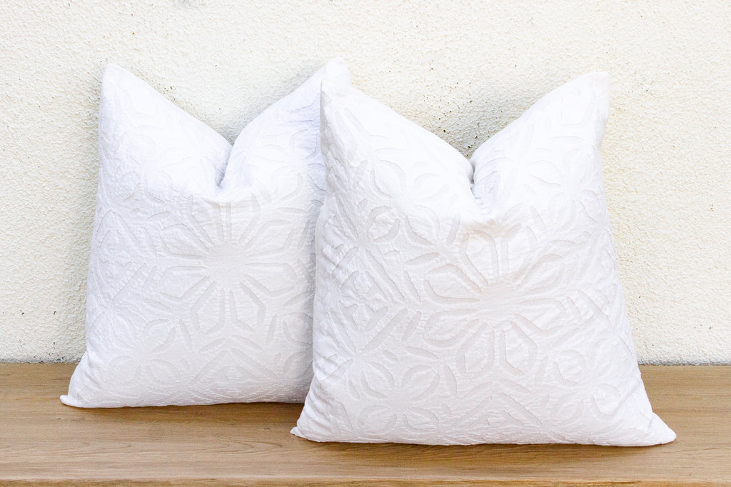 Diamond Weave, Pair of Appliqué Pillow Covers