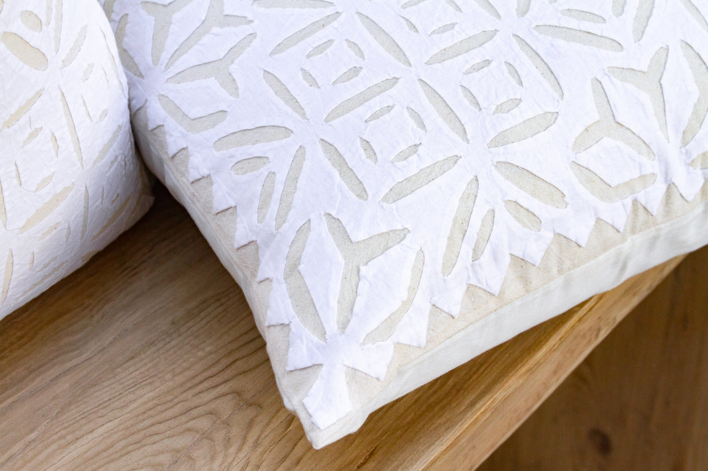 Lattice, Pair of Appliqué Pillow Covers (Trade)