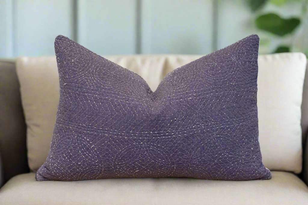 Lavender Hand-Stitched Pillow Cover