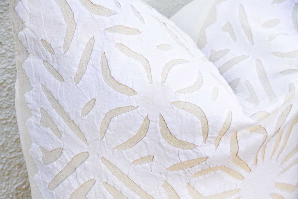 Marble Scroll, Pair of Appliqué Pillow Covers (Trade)