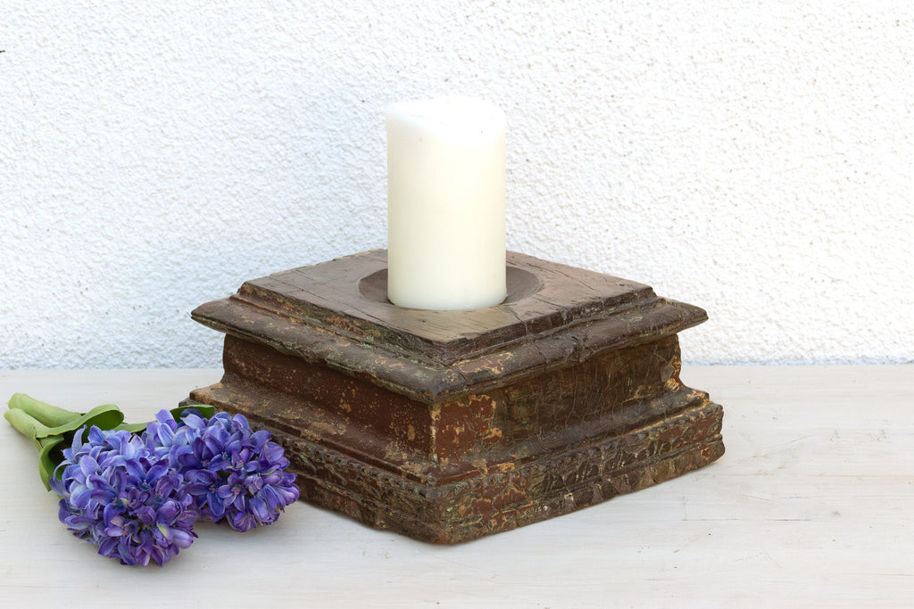 Weathered Indian Teak Architectural Plinth