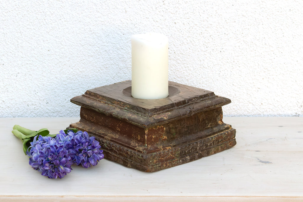Weathered Indian Teak Architectural Plinth