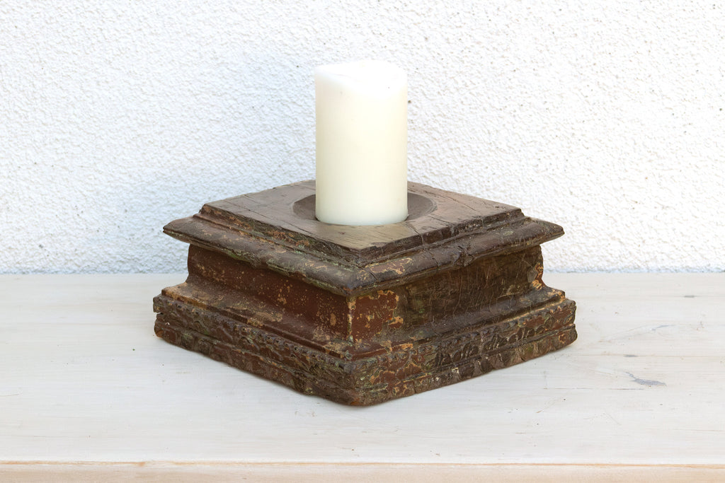 Weathered Indian Teak Architectural Plinth