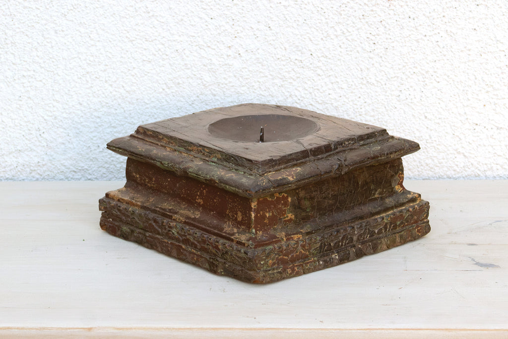 Weathered Indian Teak Architectural Plinth