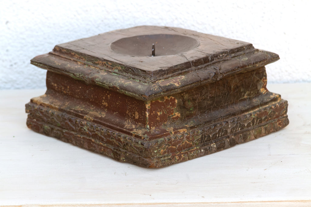 Weathered Indian Teak Architectural Plinth