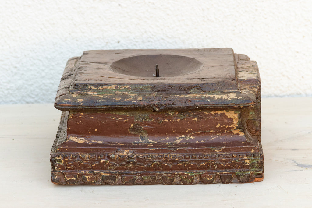Weathered Indian Teak Architectural Plinth