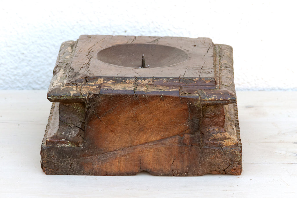 Weathered Indian Teak Architectural Plinth