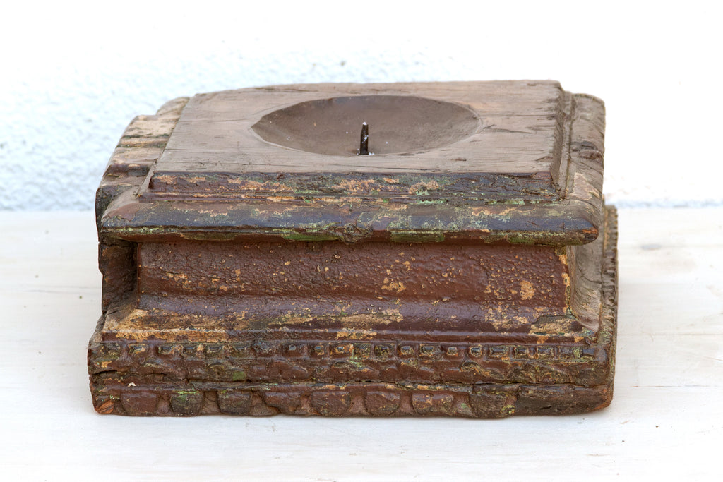 Weathered Indian Teak Architectural Plinth