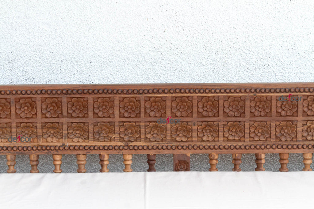 Carved Floral Jali Canopy Sanctuary Daybed