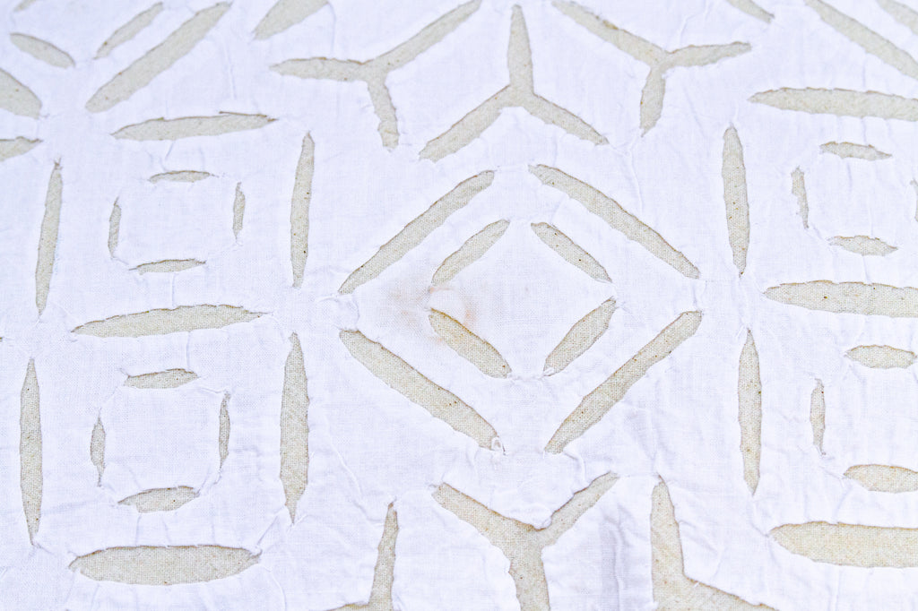 Kutch White Applique Pillow Cover (Trade)