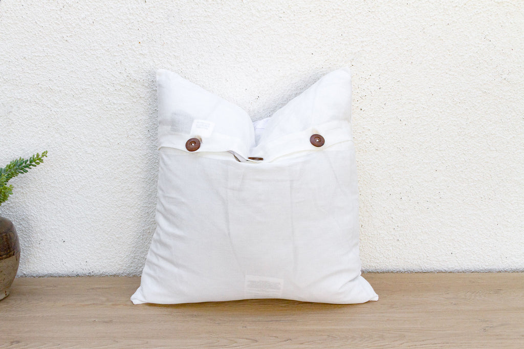 Ajmer Mosaic White Applique Pillow Cover (Trade)