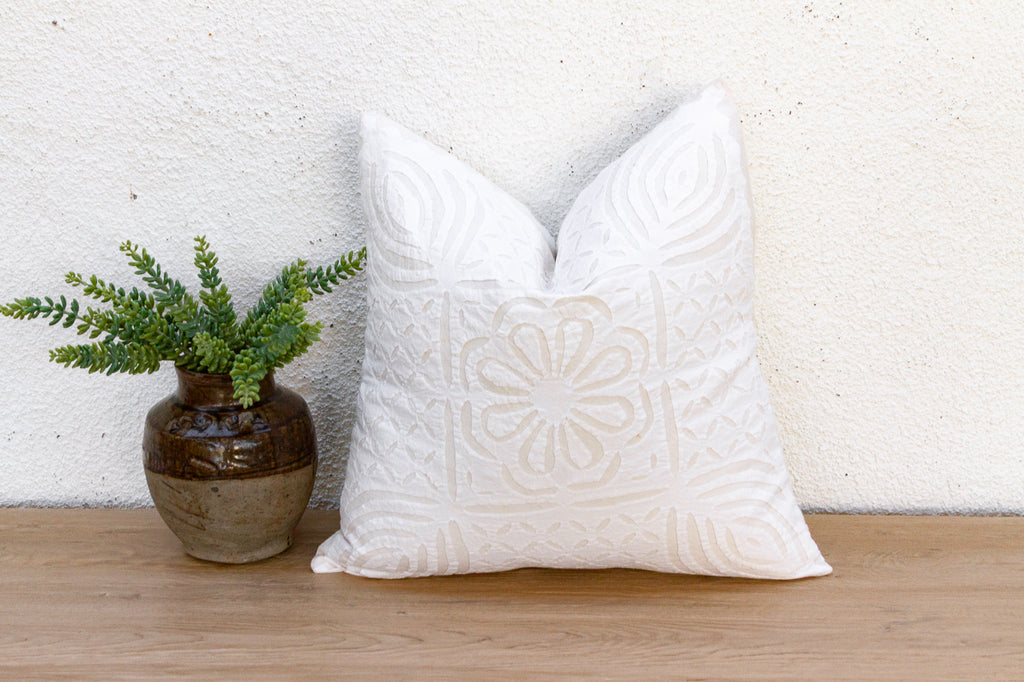 Lily Breeze Applique Pillow Cover