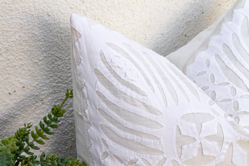 Peony Petals Applique Pillow Cover
