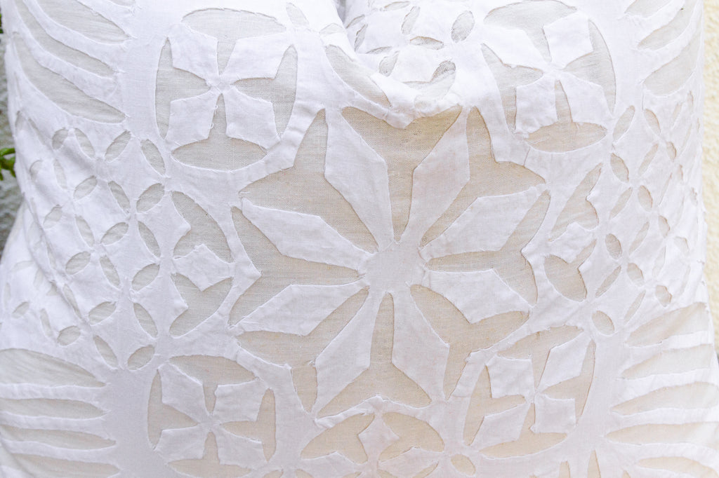 Peony Petals Applique Pillow Cover