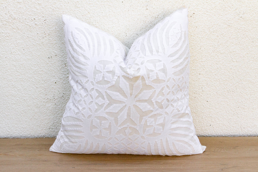 Peony Petals Applique Pillow Cover